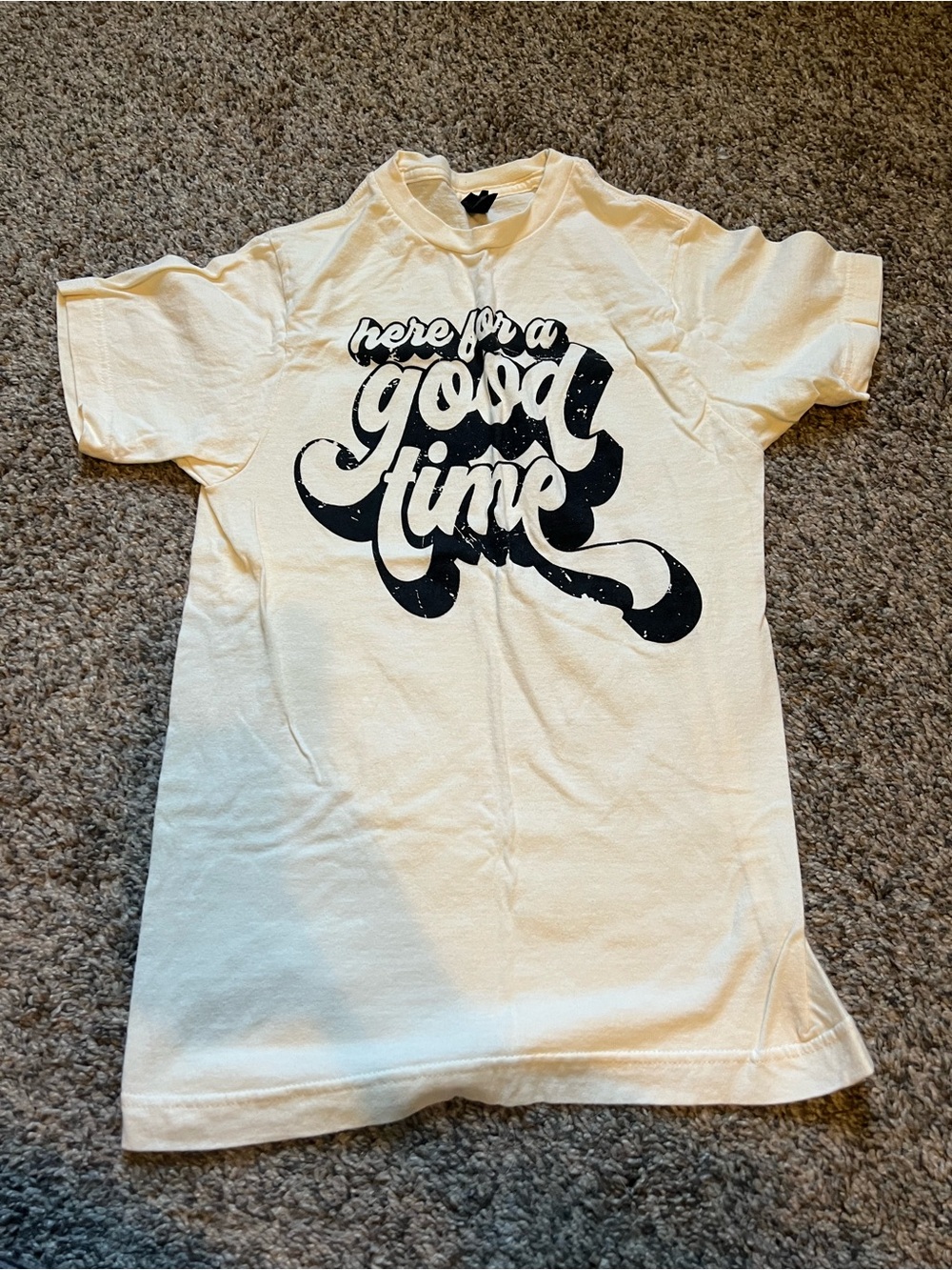 Here for a Good Time Cream Graphic Tee